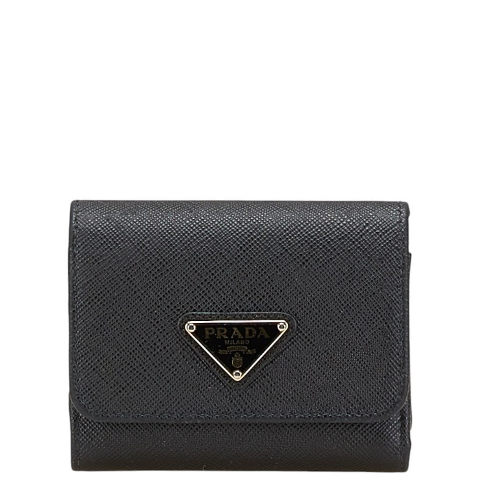 Prada Wallet Triangular Bifold Black Leather - image 2